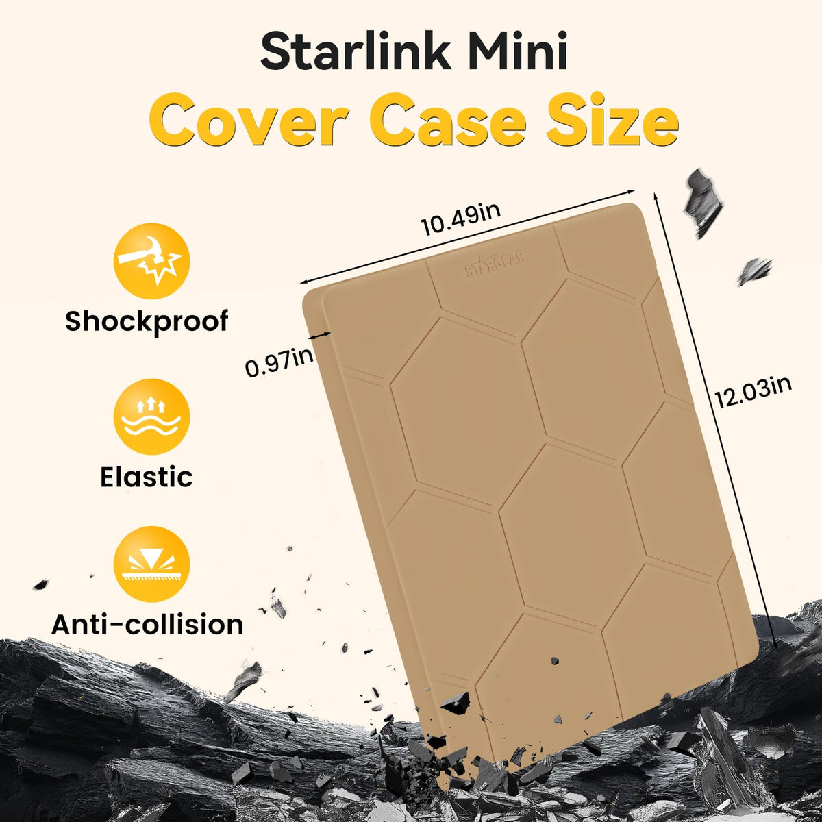 STARGEAR Starlink Mini being wiped clean showing low-maintenance surface