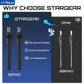 STARGEAR coiled 32.8FT cable illustrating extended reach and tidy storage