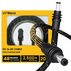 STARGEAR front view of Starlink Mini cable showing plug and braided jacket, durable replacement