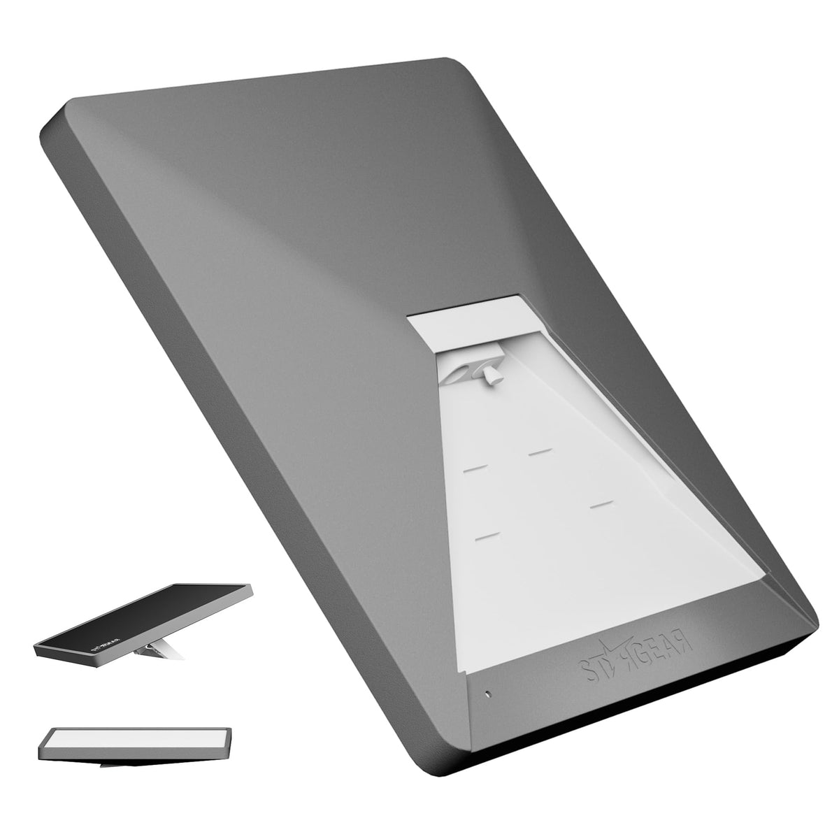 STARGEAR front view of Starlink Mini case showing clean fit and protection