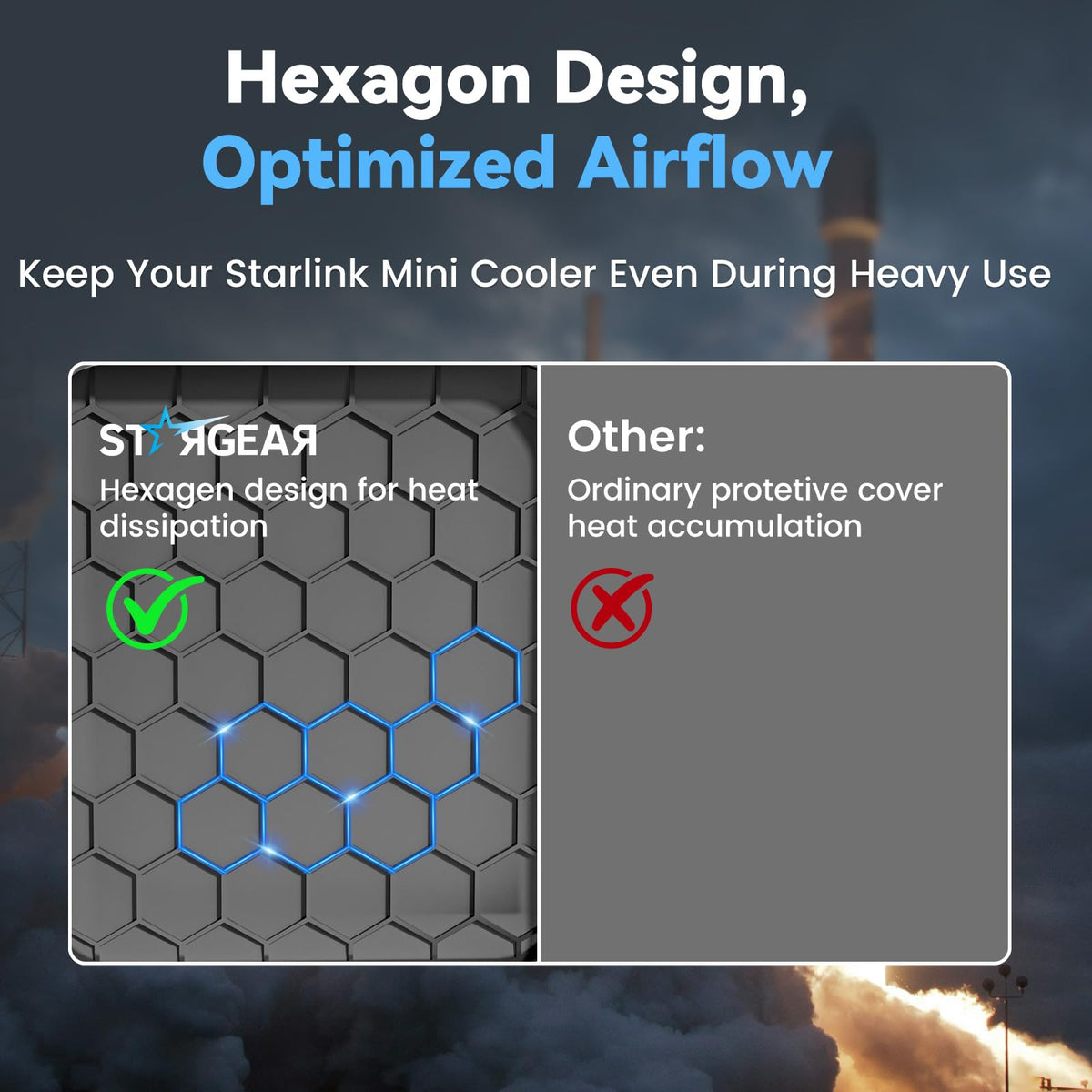 STARGEAR interior honeycomb detail demonstrating heat dissipation and airflow