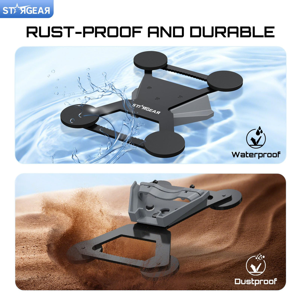 STARGEAR Starlink Mini Mount no-drill installation on magnetic surfaces.