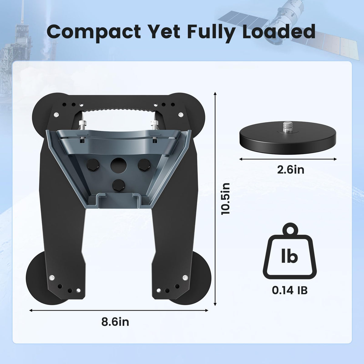 STARGEAR Starlink Mini Mount portable design for easy transfers between vehicles.