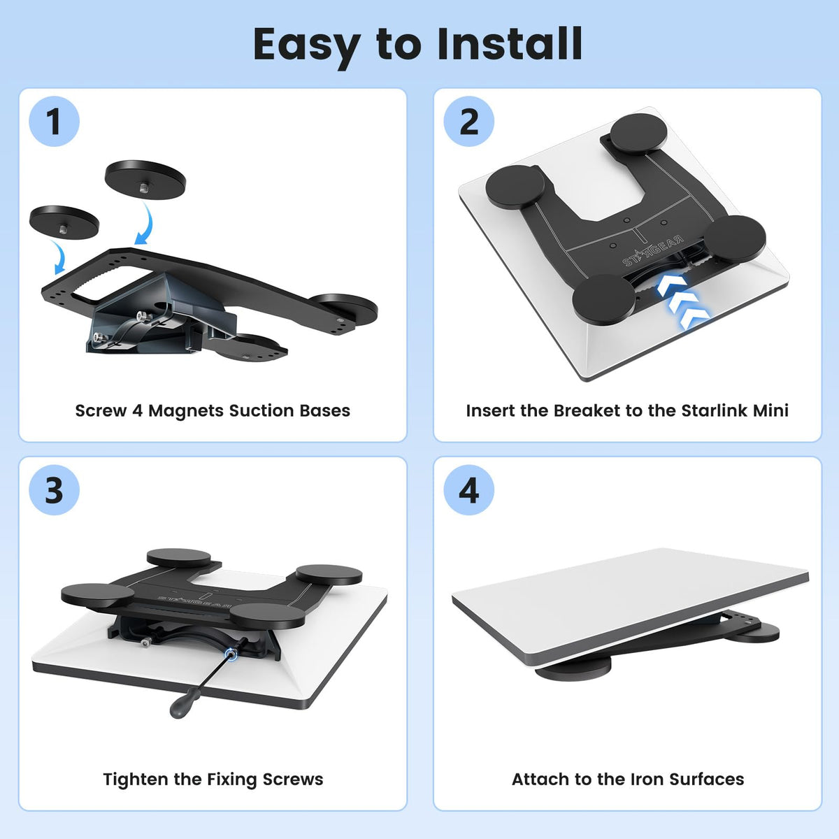 STARGEAR Starlink Mini Mount suitable for cars, RVs, boats on the move.