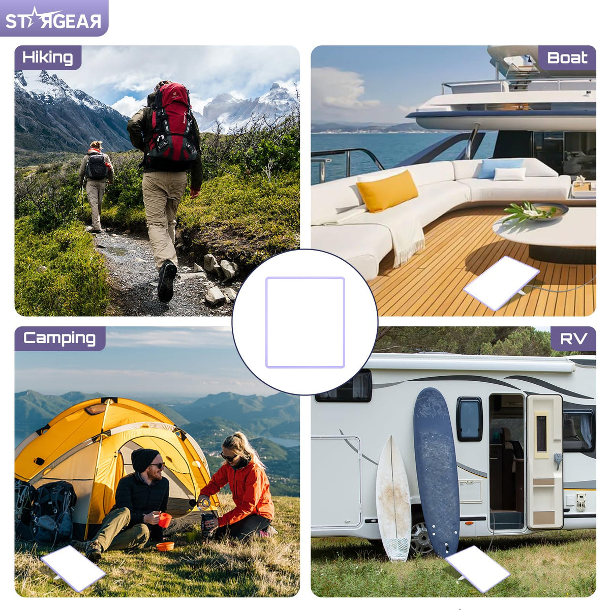 STARGEAR Starlink Mini with case on camping table for outdoor protection