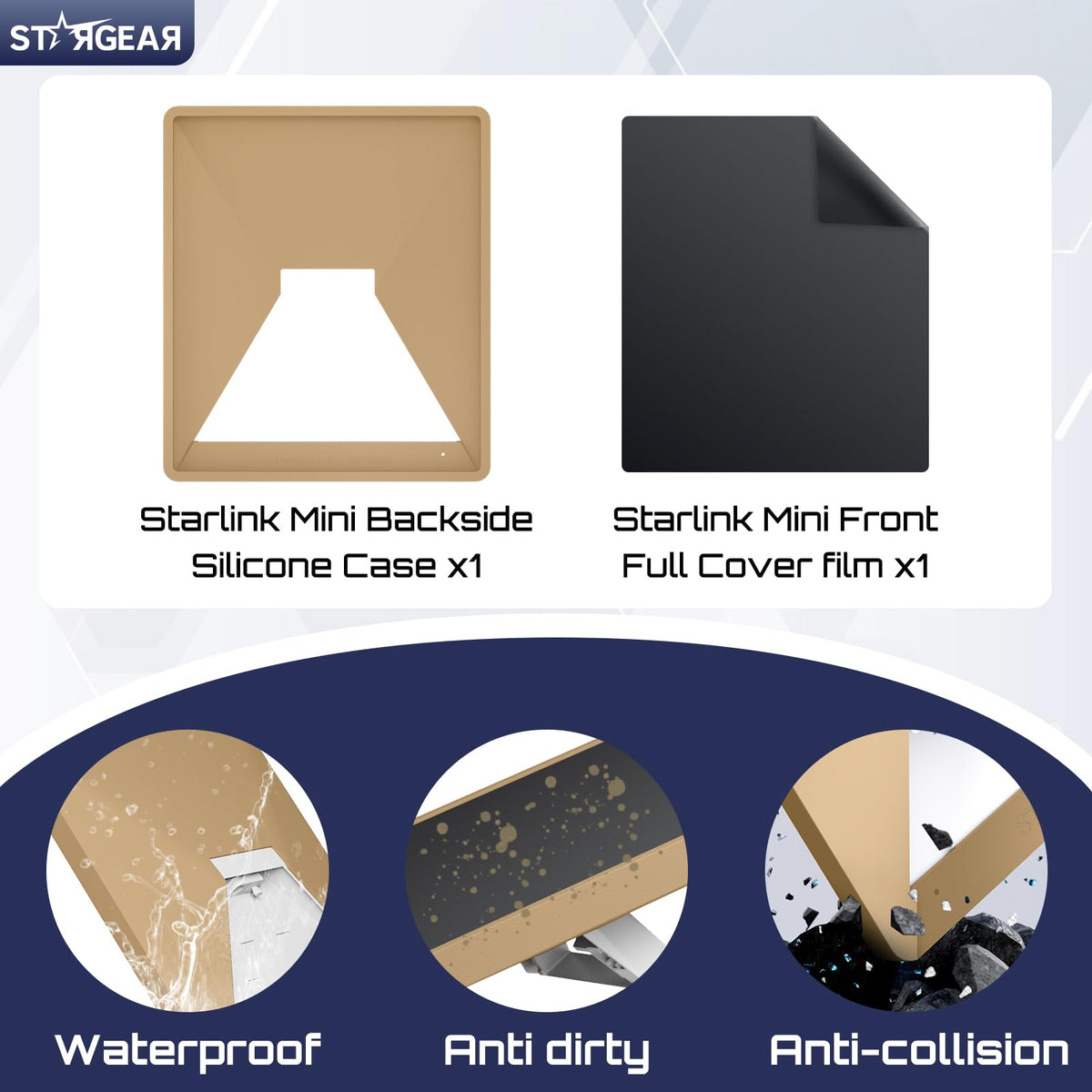 STARGEAR case repelling water and dirt to maintain long-lasting protection