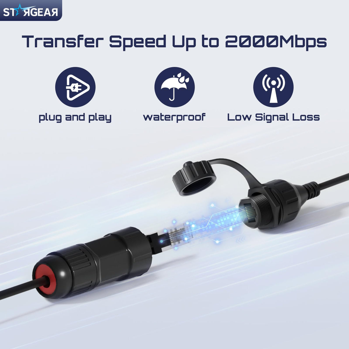 24AWG copper conductor provides strong signal with low interference.