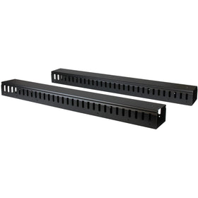 StarTech 2-Pack 20U vertical cable organizer front view keeps cables tidy