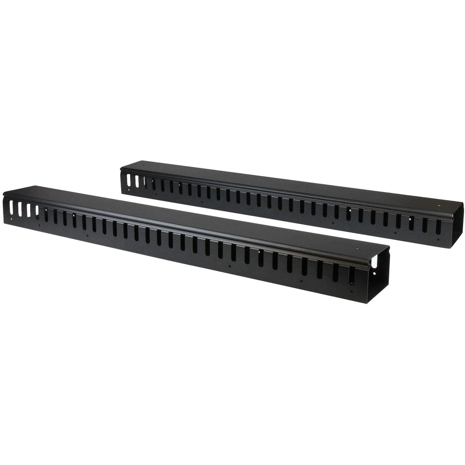 StarTech 2-Pack 20U vertical cable organizer front view keeps cables tidy