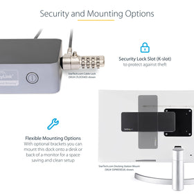 StarTech 3.5 mm audio headset jack for calls and media.