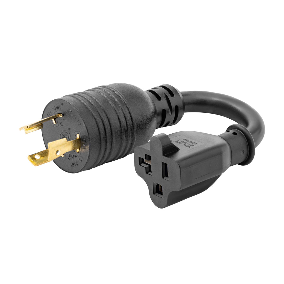 StarTech.com 6in heavy-duty power cord with L5-20P to 5-20R for safe high-power connections.