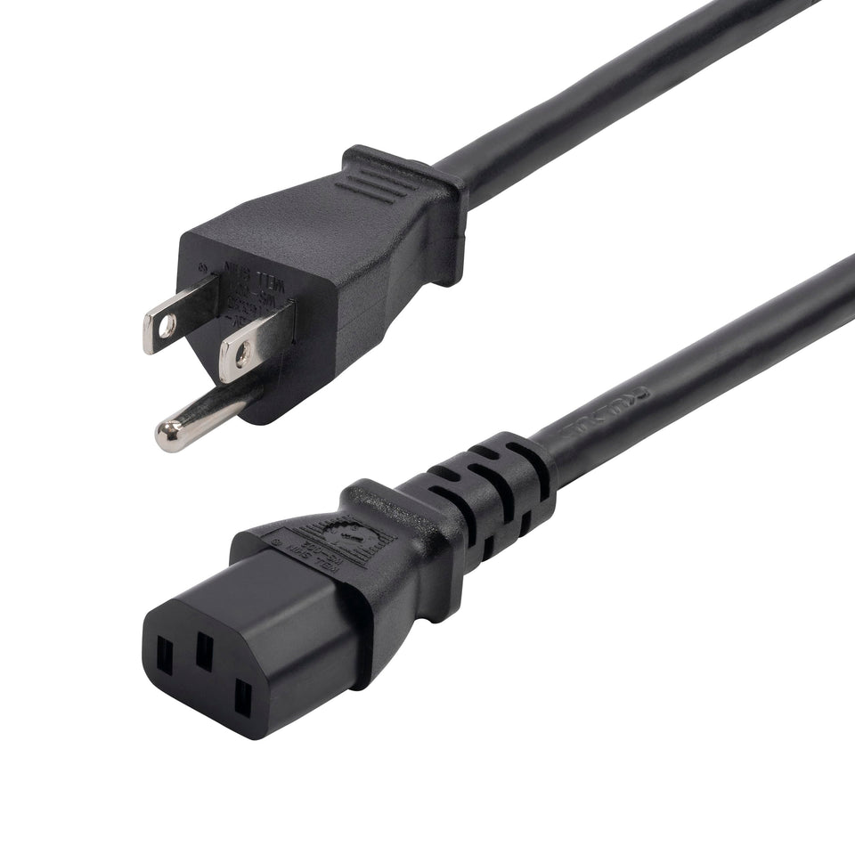 StarTech 8ft power cord for workstation with NEMA 5-15P to IEC C13, reliable connection