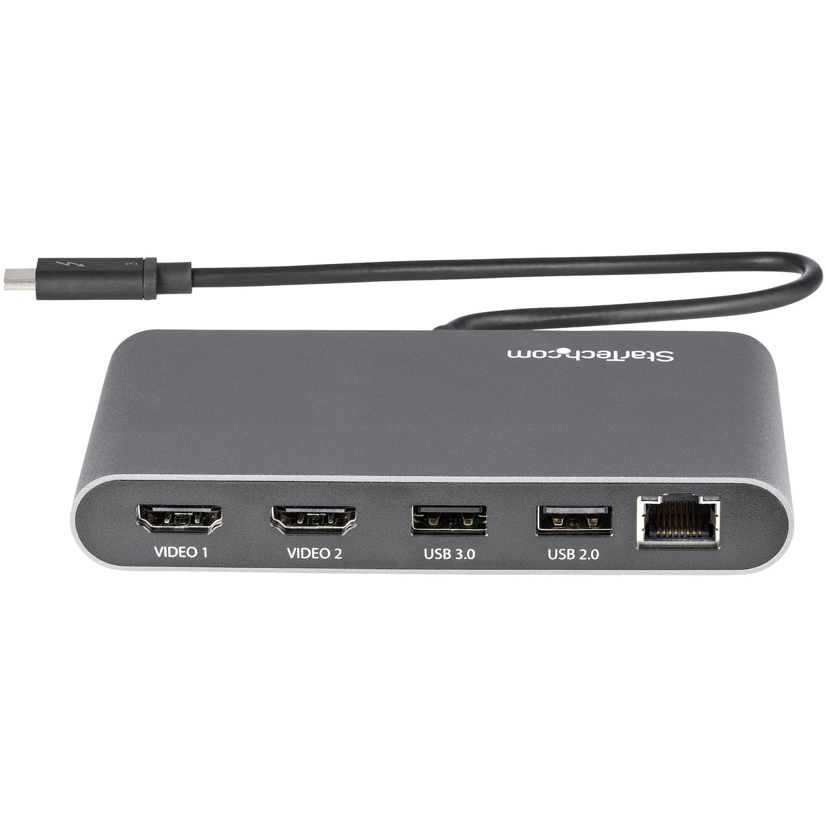StarTech.com 11-inch attached cable keeps the dock tidy and reduces connector strain.