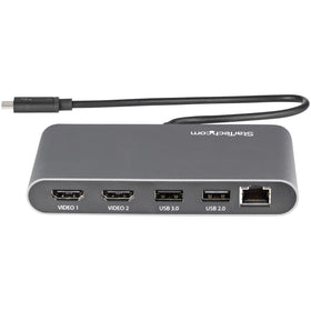 StarTech.com 11-inch attached cable keeps the dock tidy and reduces connector strain.