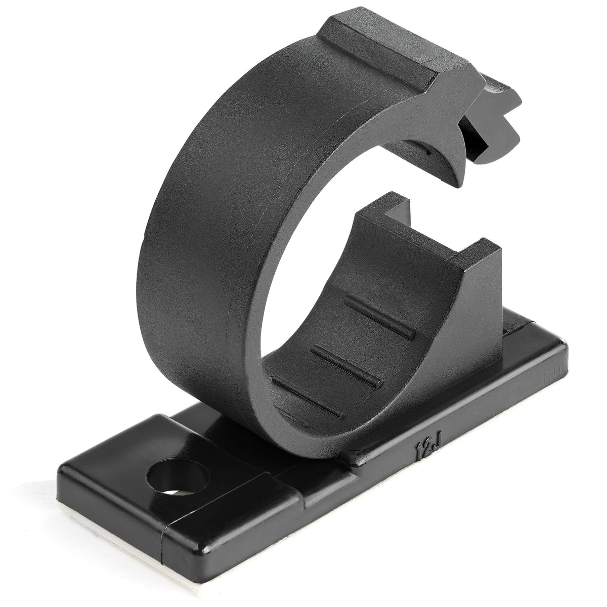 StarTech.com black nylon cable management clip adheres to multiple surfaces.