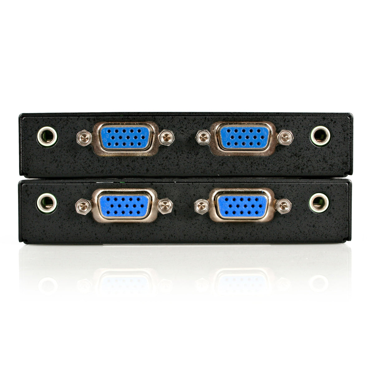 StarTech.com Cat5e cable connection enables long-distance VGA deployment.