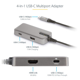 StarTech.com close-up of USB-A and USB-C ports showing 10Gbps speeds for fast transfers
