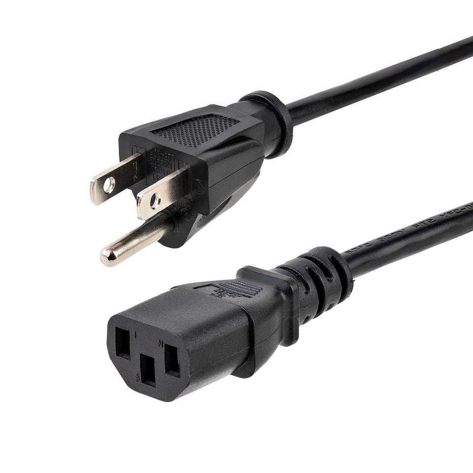 StarTech.com 20ft power cord with NEMA 5-15P to C13 for long-distance connections