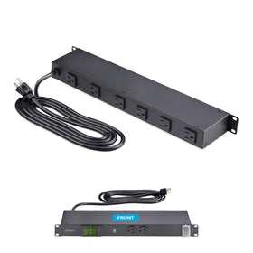 StarTech.com 8-outlet PDU rear view shows eight outlets for dense racks.