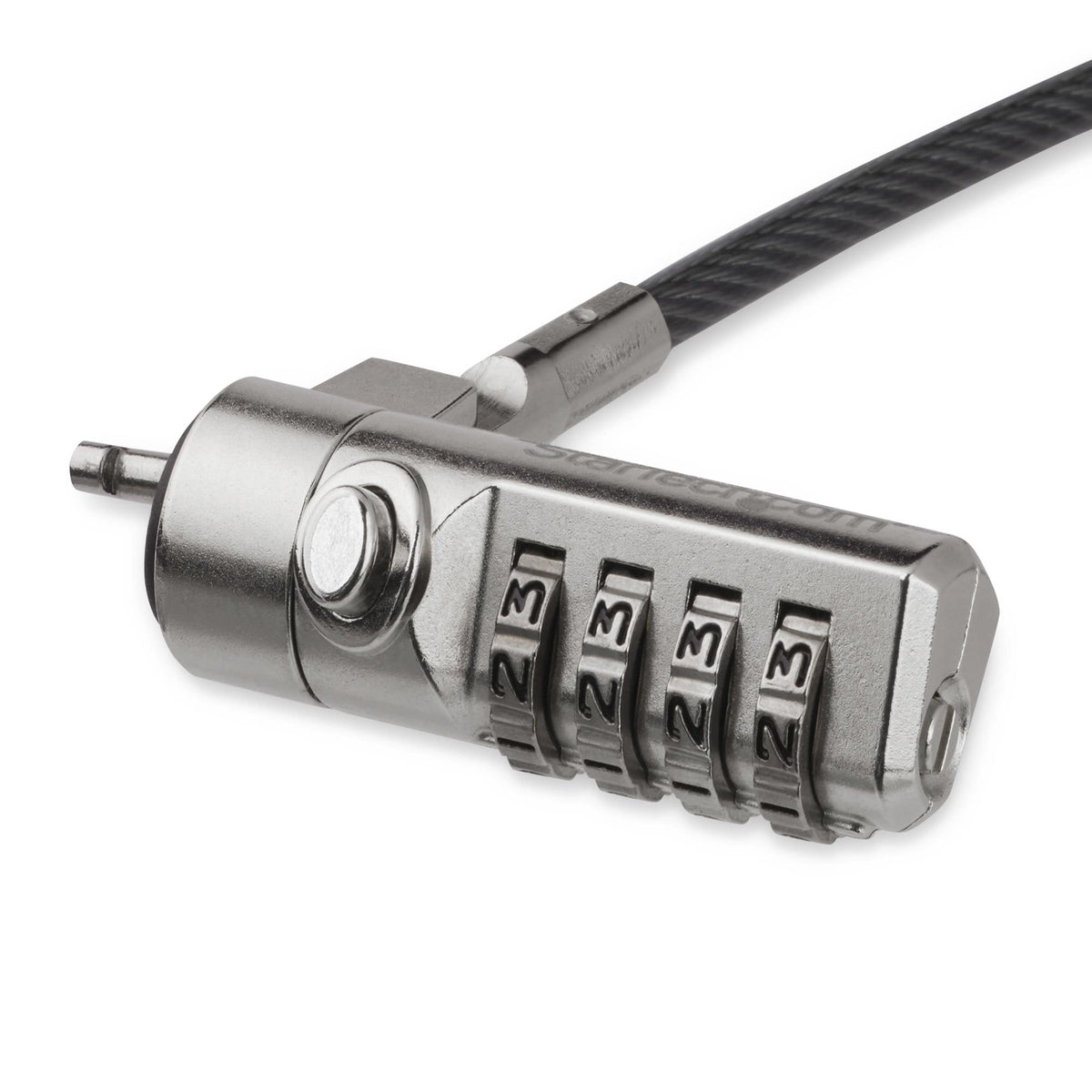 StarTech.com laptop cable lock shows 6.6ft length for secure on-the-go protection.