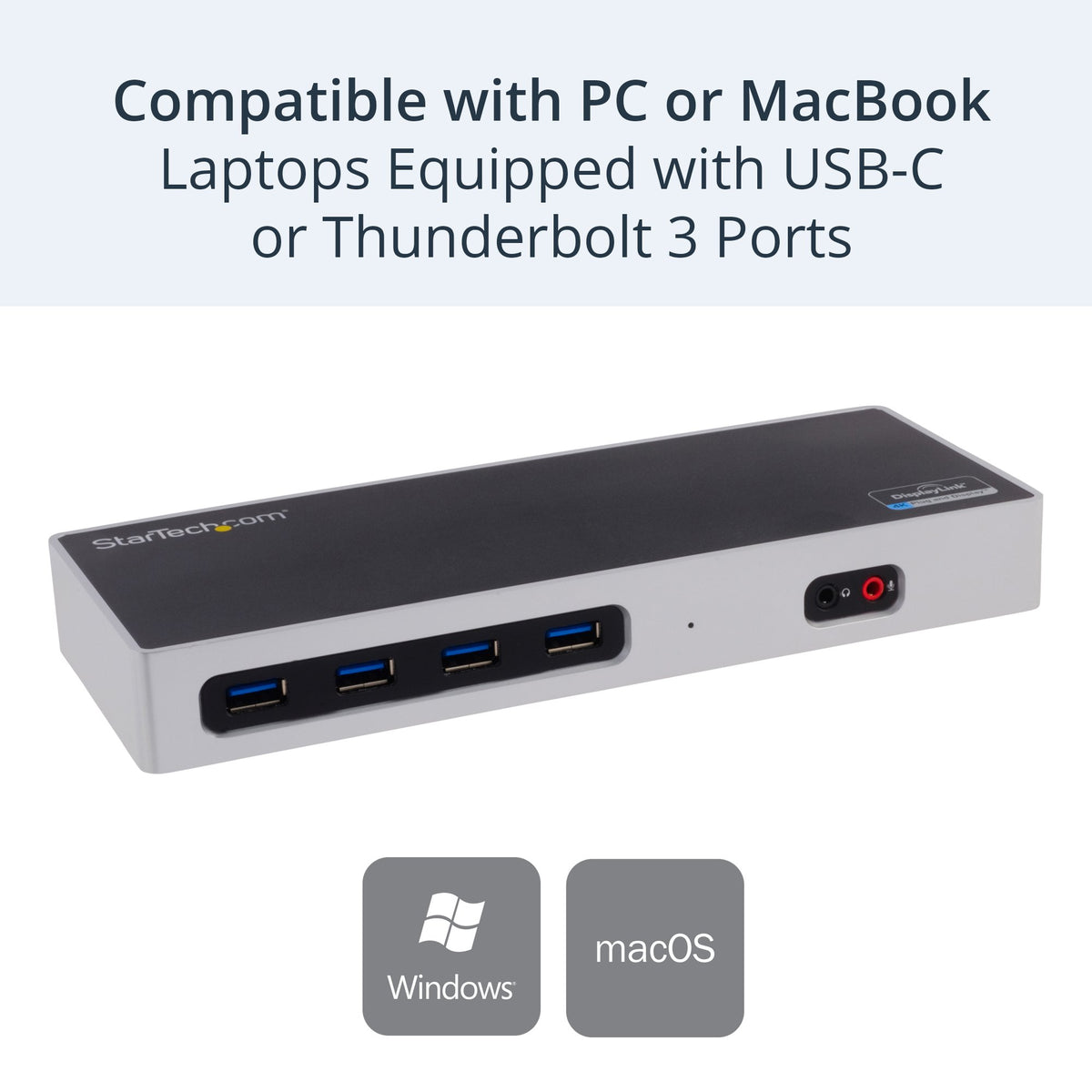DK30A2DH back ports highlight USB-A, Ethernet, and audio jacks for full connectivity