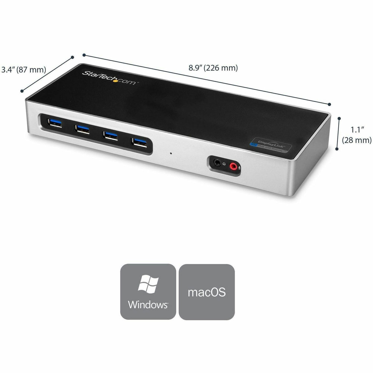 Includes both USB-C and USB-A cables for easy setup