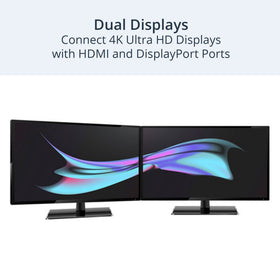 Dual 4K 60Hz output supports two monitors for expanded productivity