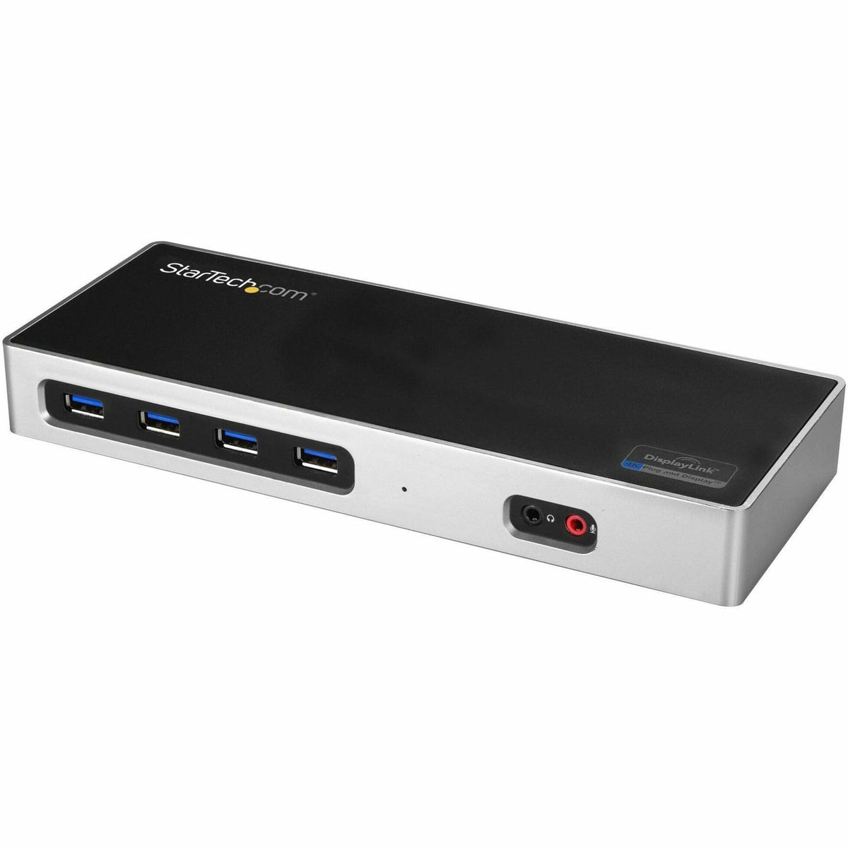 StarTech DK30A2DH front view showing compact dual-4K dock for versatile workspaces