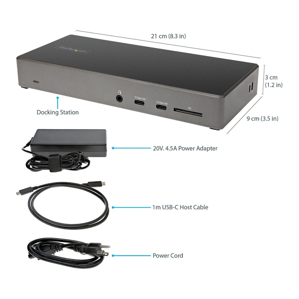 StarTech.com DK31C2DHSPD gigabit Ethernet port for stable network access.