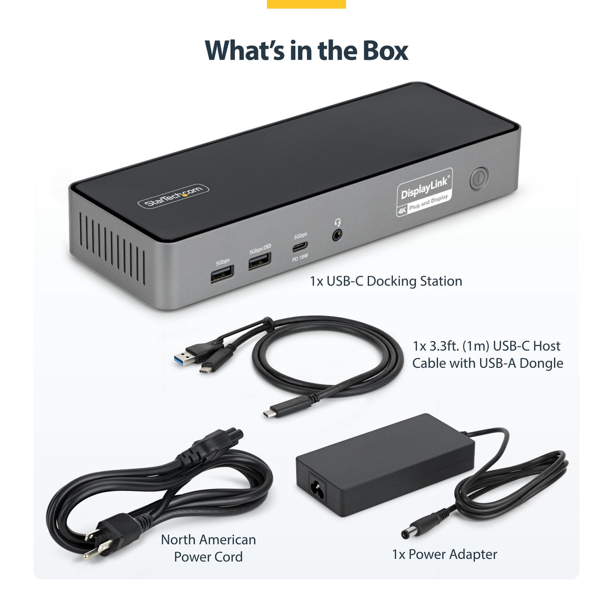StarTech DisplayLink outputs enabling cross-platform multi-monitor support.