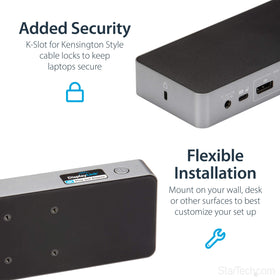 StarTech.com secure lock slot enhances workspace security.