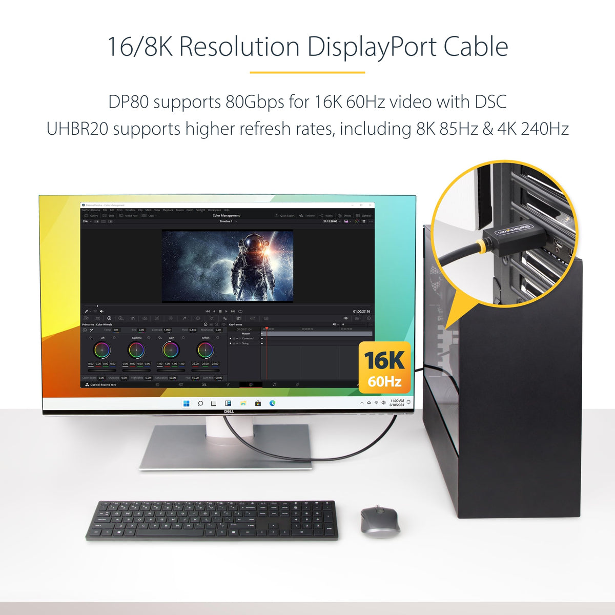 StarTech DP80 with latching connectors prevents accidental disconnections during setups.