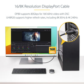 StarTech DP80 with latching connectors prevents accidental disconnections during setups.