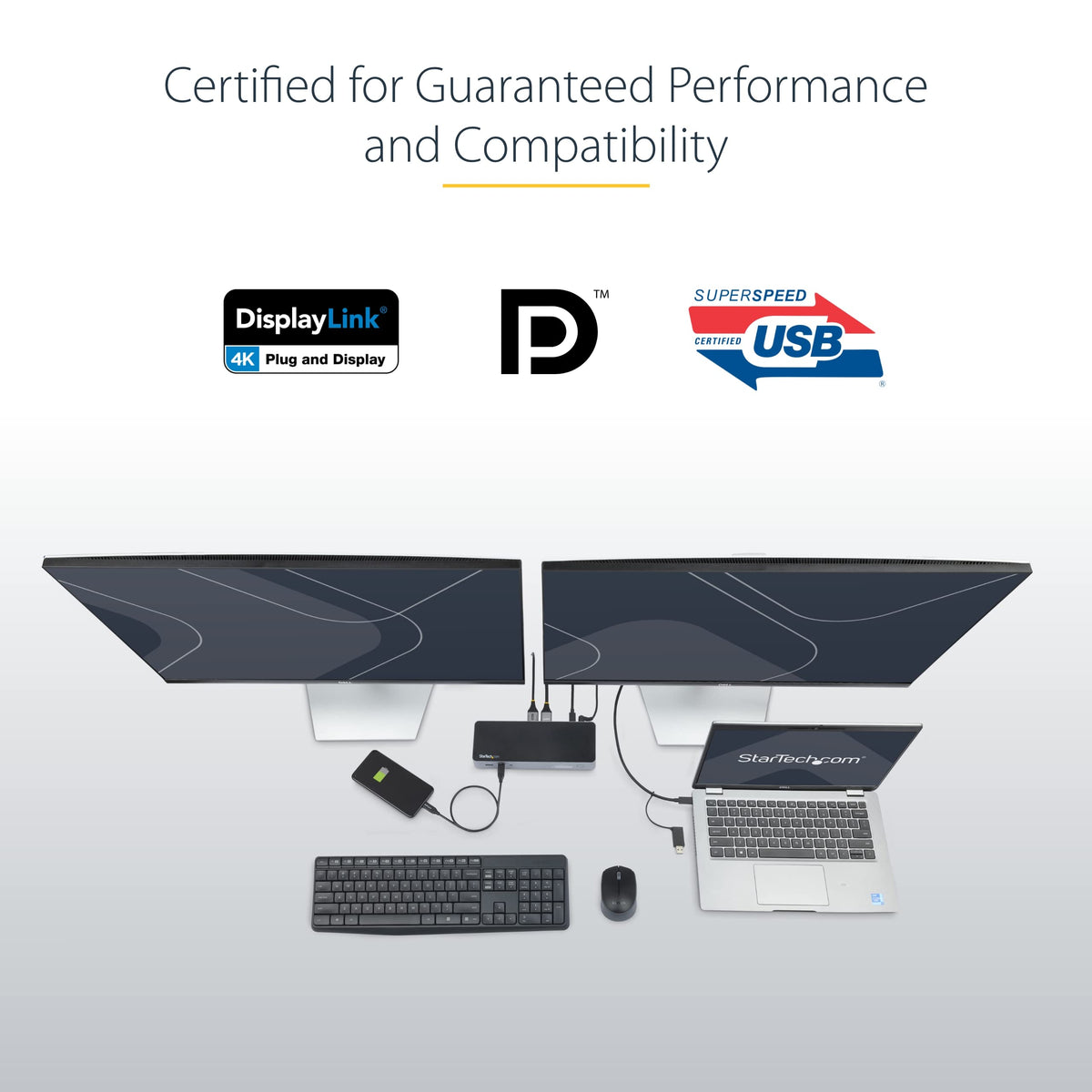 StarTech dock offers flexible dual DisplayPort/HDMI outputs for macOS and Windows.