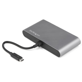 StarTech.com dock ports close up showing USB-A and Ethernet for high speed