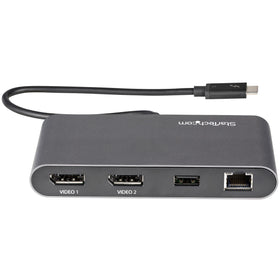 StarTech.com compact dock in a tidy workspace with extended 11 inch cable