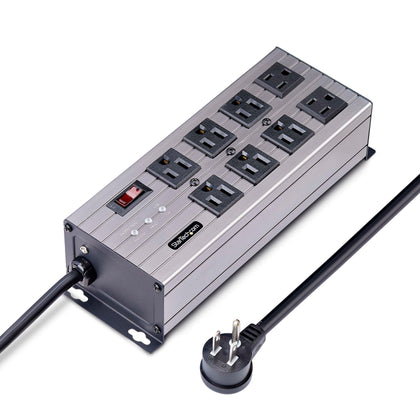 StarTech.com flat plug 8-outlet PDU with eight NEMA outlets for flexible power distribution
