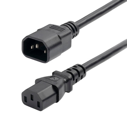 StarTech.com front view of C14 to C13 connector showing compact design and reliable connection