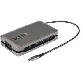 StarTech.com front view of docking station showing all ports and compact design for workspace expansion