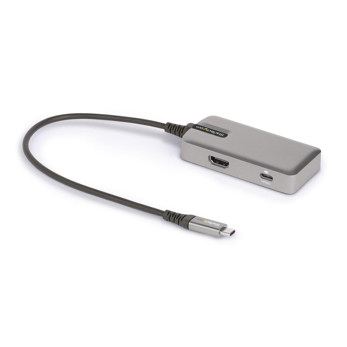 StarTech.com front view of hub showing compact design and ports, enabling desktop expansion