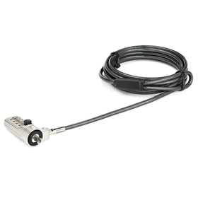 StarTech.com lock head close-up showing secure wedge slot fit and easy setup benefit