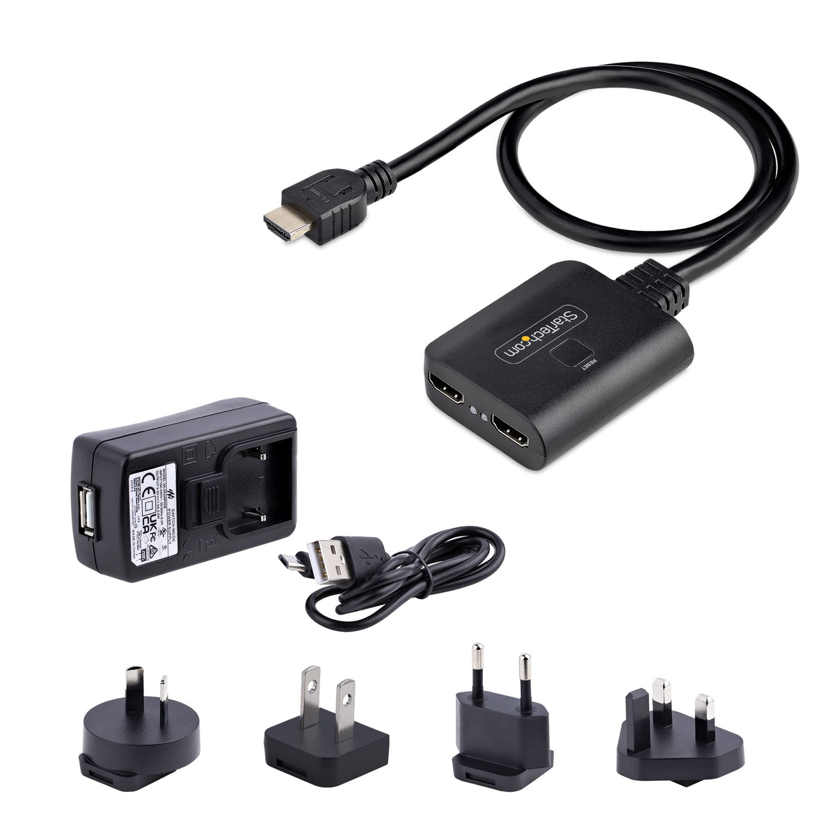 Compact StarTech HDMI splitter design minimizes cable clutter