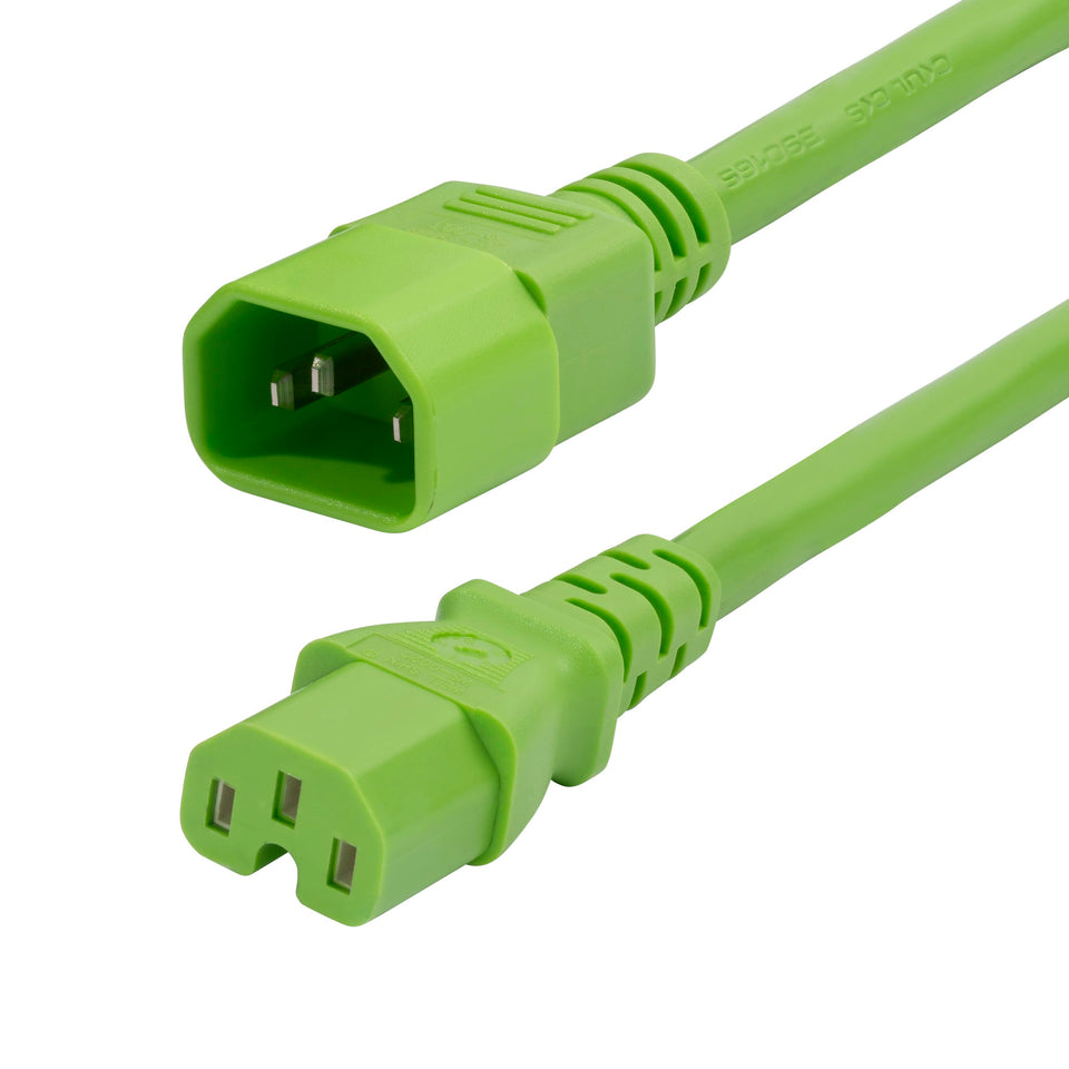 StarTech heavy-duty PDU power cord 6ft green for servers and racks.