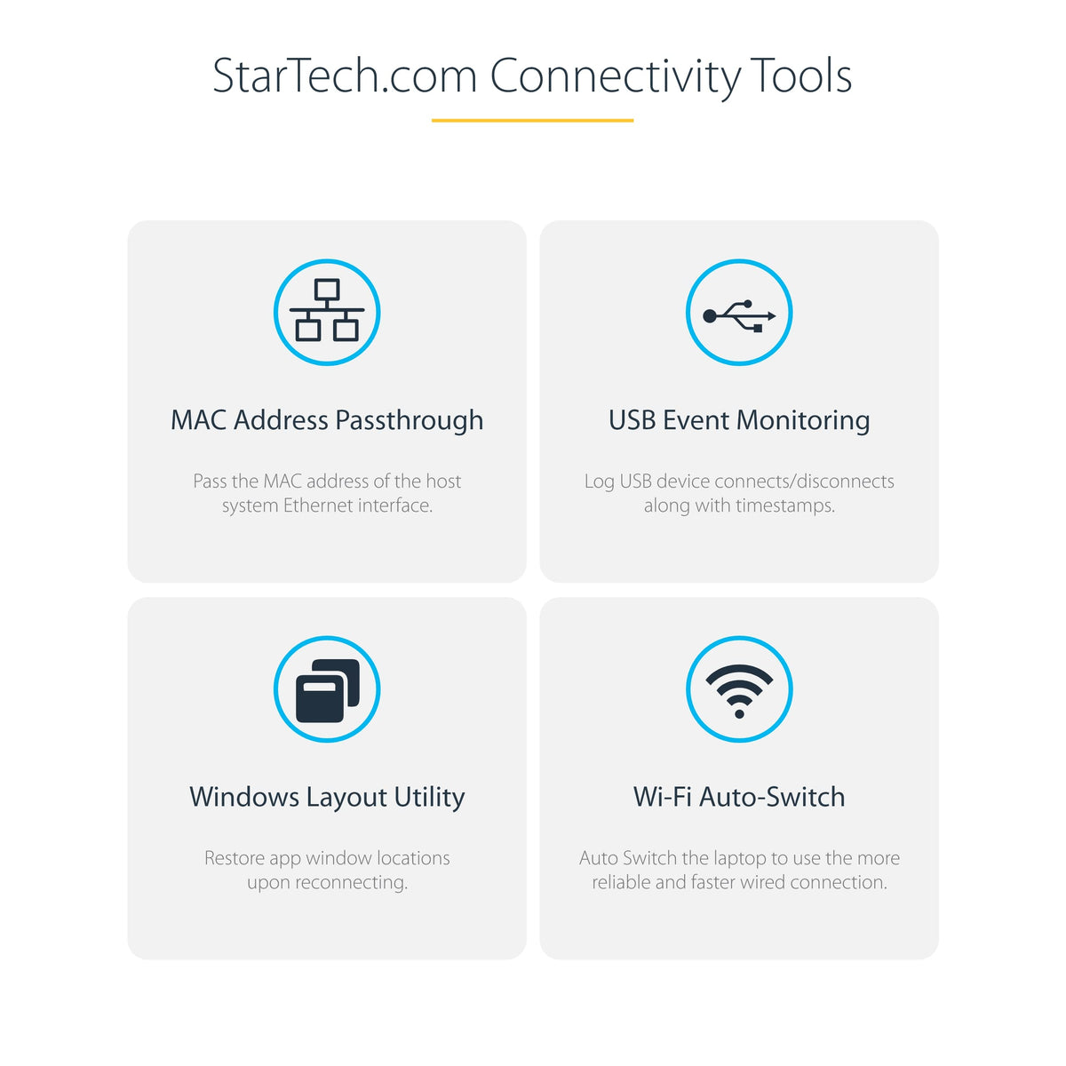 StarTech.com dock mounted on a desk edge for space-saving setup.