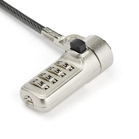 StarTech.com lock securing laptop to desk demonstrating theft deterrent benefit