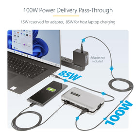 StarTech.com powering a laptop via USB PD while driving an external display for uninterrupted work