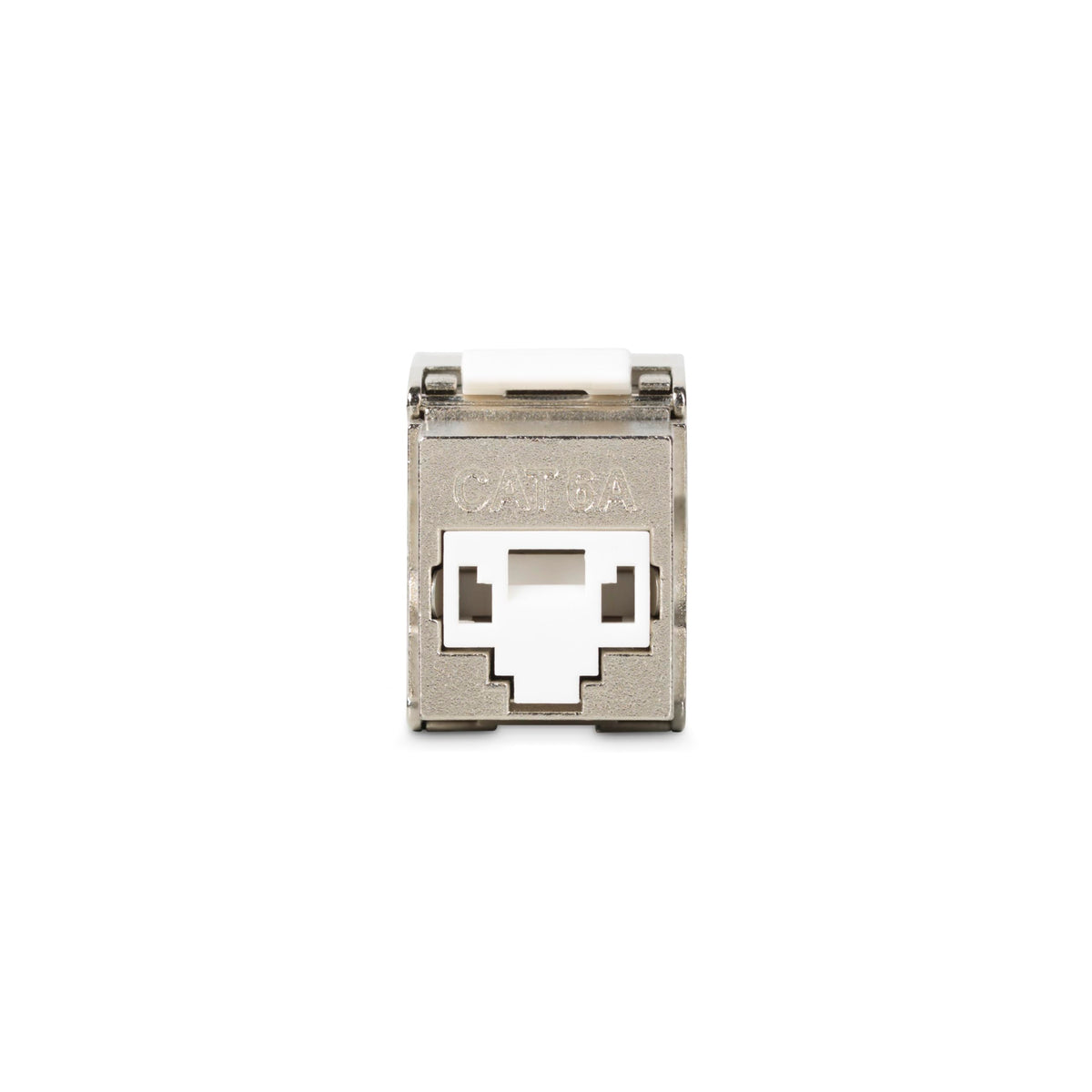 StarTech.com lock installed in network switch RJ45 port, preventing unauthorized access