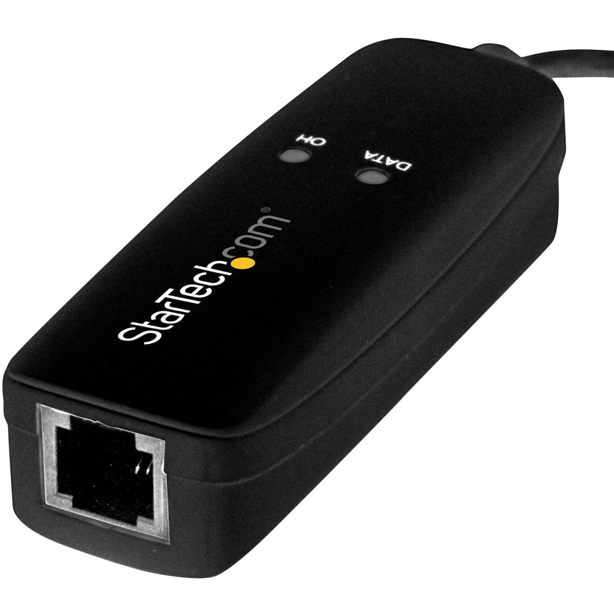 StarTech.com modem connected to laptop sending fax demonstrating reliable legacy device support