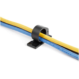 StarTech.com versatile cable clip adheres to metal, wood, drywall, and glass.