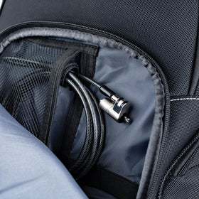 StarTech.com lock cable attached to an anchor demonstrating surface security